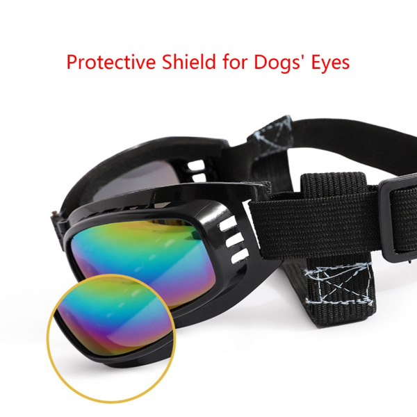 Anti-UV-solglasögon för hundar för medelstora små hundar Vindtäta hundar Glasögon Lång nos Hundar Glasögon Justerbara valpglasögon