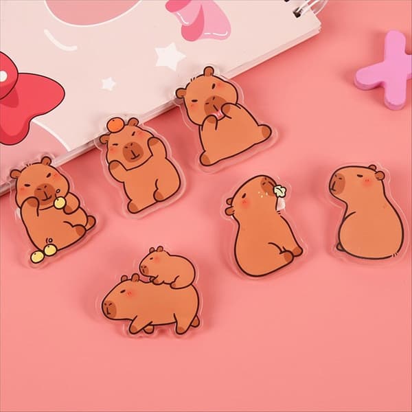 9 st Akrylbroschen med Capybara-tema, mångsidiga, lätta att bära, modeaccessoarer