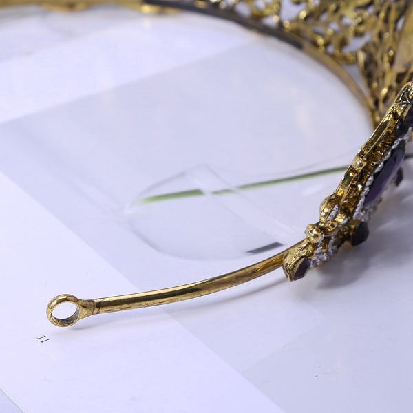 Lila vintage kronbrud bröllop tiara för rhinestone sten pannband Hoop Lyx hår smycken berlocker dekoration