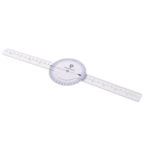 Goniometer för ortopedisk användning 360 grader Stor Plastgoniometer Fysioterapi Vinkelmätare Linjal för knä