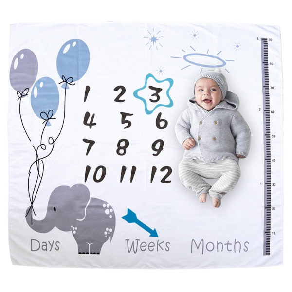 1 set Baby månatliga rekord tillväxt milstolpe filt Nyfödd fotografering rekvisita Kit