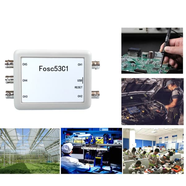 5-kanals oscilloskop USB-strøm for dataregistrering