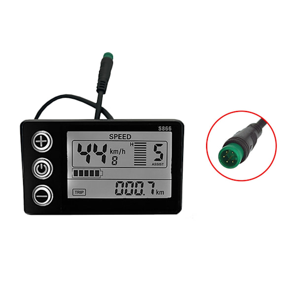 E-bike LCD-display S866 Kontrollerpanel Instrumentbräda för E-bike Scooter