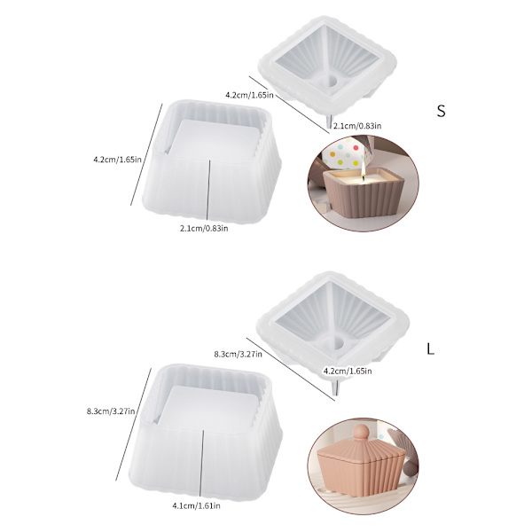 Silikonförvaringsburkform Smyckeskrinformar Stripe Trapezformade behållarformar L