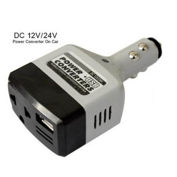 Bilväxelriktare för DC 12V/24V till AC 220V spänningsomriktare med USB kontaktindikator