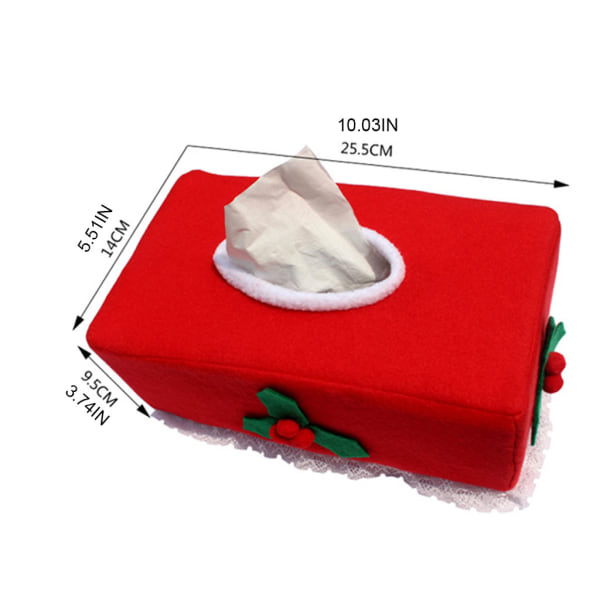 Christmas Tissue Box Röda bär Gröna blad Non Woven Tyg Servett för case