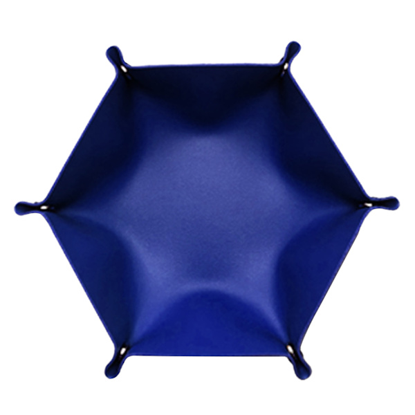 Terningebakke Metal Terning Rullebakke Holder Opbevaringsboks til RPG DND Bordspil Foldbar PU Læder Hexagon Kosmetik til Cas