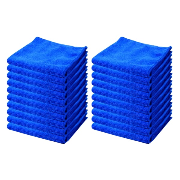 Mikrofiberdukar, Blå (30x30 cm) (20-pack), Säker för biltvätt, hemstädning, dammduk