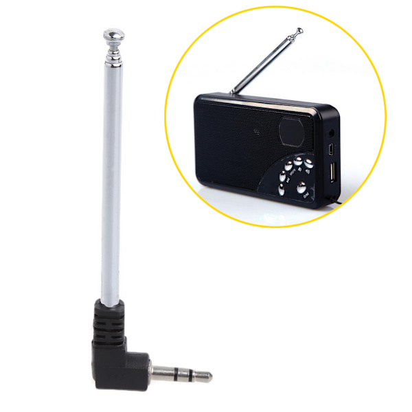 Stångantenn 3,5 mm Adapter FM Radio Antennkontakt AV StereoReceiver Förstärkare