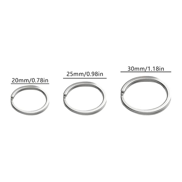 20 stk. 20 mm/25 mm/30 mm Split Nøgleringe Sølv Rustfrit Stål Runde Nøgleringe Steel ring 25mm