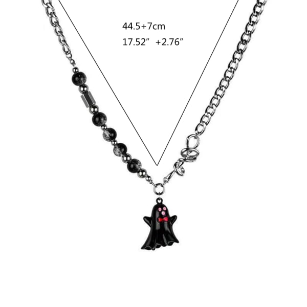 Söt Spökhalsband Minimalistisk Halloween Smycken Present För Kvinnor Spökberlocker Nyckelbenskedja Halsband Födelsedagspresenter Black