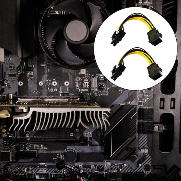 6-pin hun til 8-pin han GPU-strømkabeladapterstik til stationær computer
