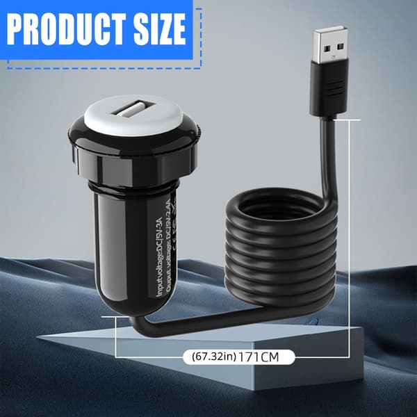 USB Billaderadapter med Roterende Klemme for Effektiv Lading i Bil