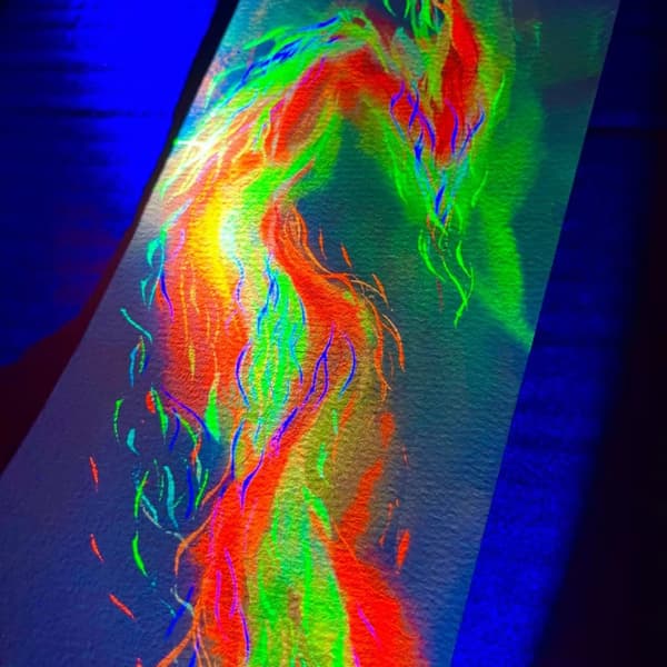 Fluorescerende farvemaling Bærbart kunstnersæt til maling på stof, sten, træ