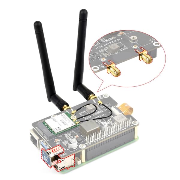 PCIe til M.2 E KEY Power Over Ethernet Bluetooth-kompatibelt udvidelseskort til RPI 5