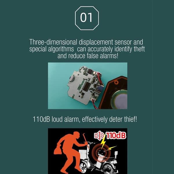Motorcykel Stöldskydd Vibrationslarm System Fordon Säkerhetslarm System