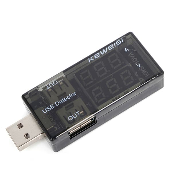 USB Ström- och Spänningstestare USB Voltmeter Amperemeter Detektor Dubbelrad Visar Ny