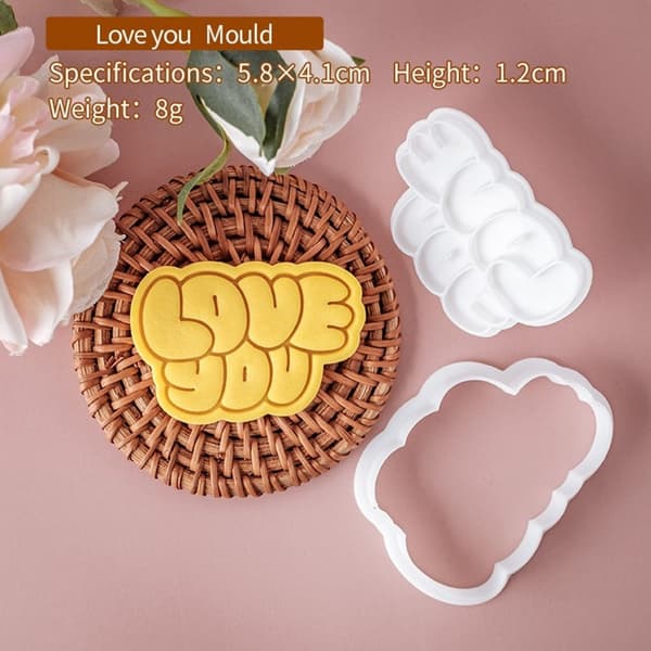 Bryllupskageudstikkere Valentinsdag Kiksforme Plastikbageforme E
