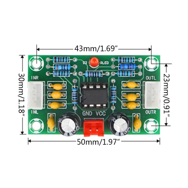 Mini förförstärkare Op amp modul förstärkare dual channel NE5532 förförstärkare tonkort