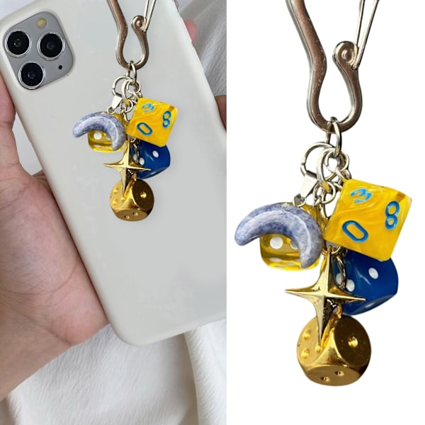 Mode Terninger Charm Nøglering Multifunktionel Terning Amulet Tilbehør til Kvinder Taske