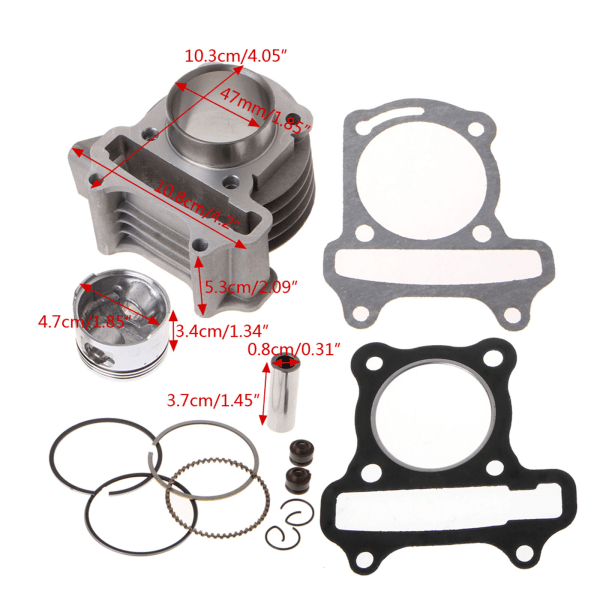 För skotermoped GY6 50 60 80 139QMB Big Bore Cylinderkolvringar Top End Kit