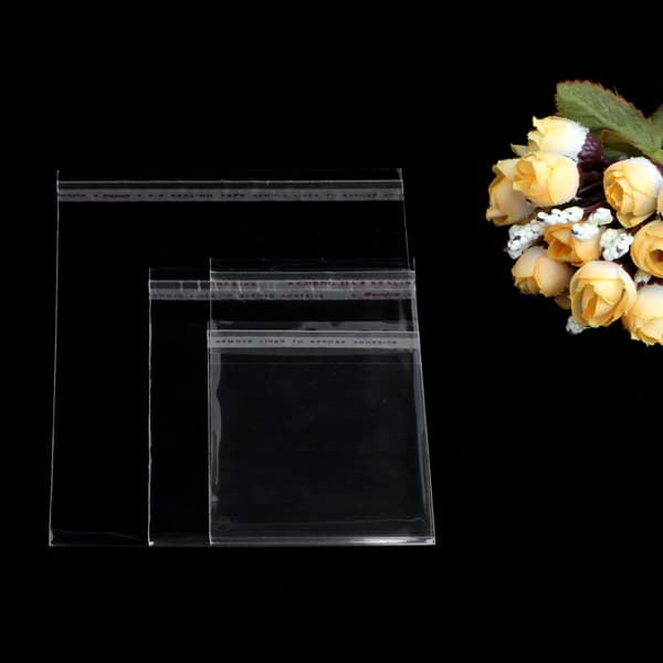 100x Plast Klar Selvforseglende Gavepose Selvklebende Forseglende Cellofanpose