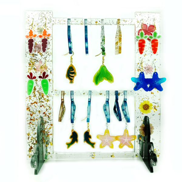 2st Örhängeförvaring Drop Lim Molds Gör-det-själv örhängen Display Rack Smycken Förvaringsställ Smyckeshängare Form