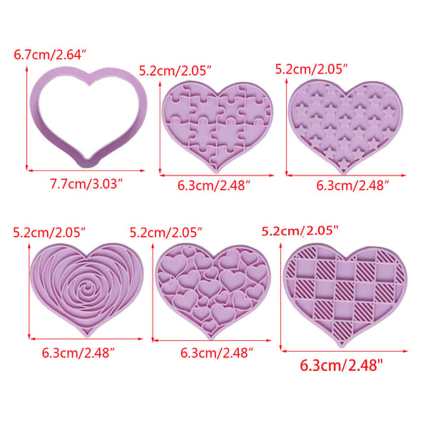 Plastmateriale DIY Kakeformer Skjæreformer Valentinsdag Hjerteformer