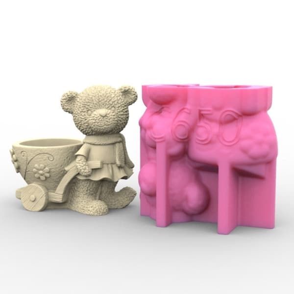 3D Bjørn Silikoneform til Blomsterpotter Forme Beton Cement Epoxy Resin Forme