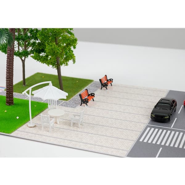 LED Belysning Bilparkeringsplads Landskabsmodel Legetøj Dioramaer Byvejsscene Model