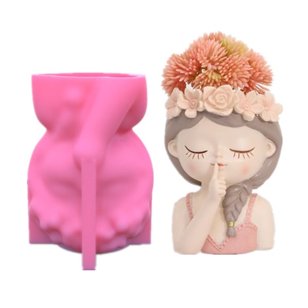 Pige Blomsterpotte Silikone Resin Form Epoxy Resin Støbning Sukkulent Potteform