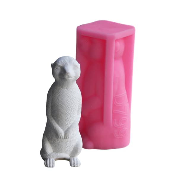 Silikonform for DIY Surikater Lys og Ornamentlaging Aromaterapi Form