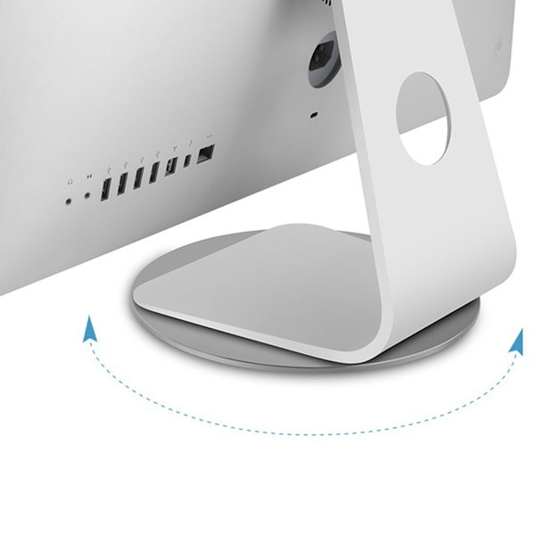 för iMac Aluminium Base Stand 360 Rotation Monitor Base Disc Halkfri rund bärbar bärbar dator Bashållare Silver