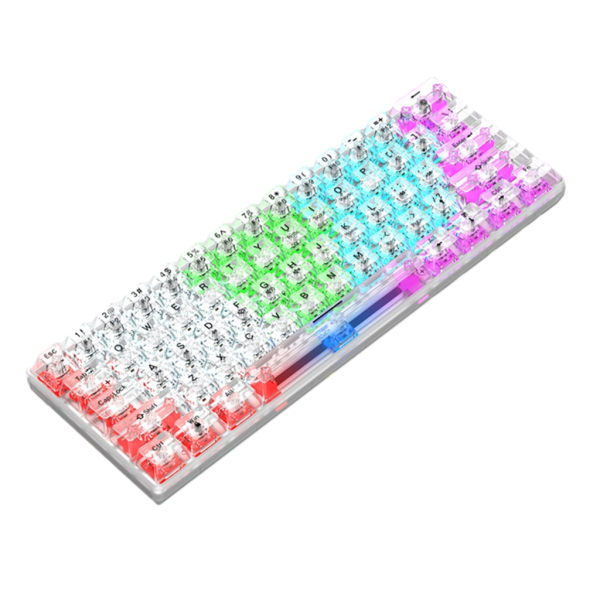 61 tangenter Kabelanslutet speltangentbord Helt genomskinligt RGB-bakgrundsbelyst USB -tangentbord för bärbar stationär datortillbehör White