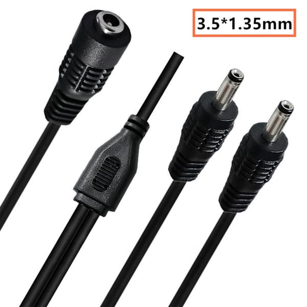 Splitter strømkabel for 3,5x1,35 mm enheter Dobbel ladekapasitet