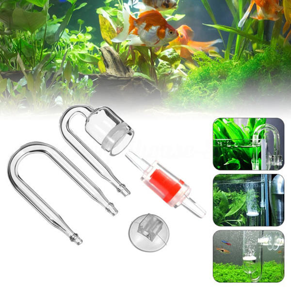 CO2-diffusor 4 stk. til Nano Kit Transparent Glas Øger CO2-mætning Black