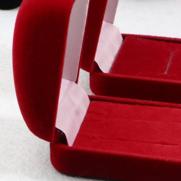 Flip Ring Box Sammet Smycken Presentbox Vigselring Förvaringsfodral för förlovning Bröllopsdag Alla hjärtans dag Black - Single ring 1