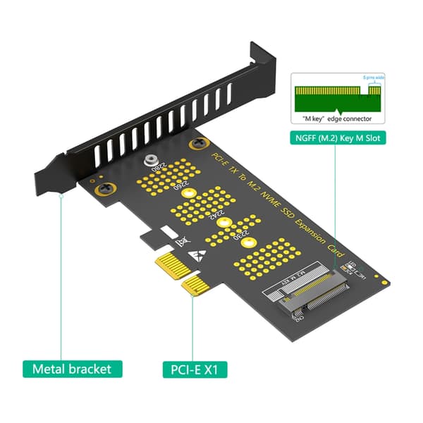 Effektiv Nvme Solid Disk til PCIe 1X Interface Konverteringsadapterkort Hurtig