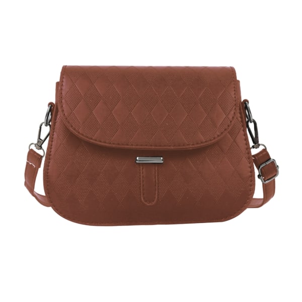 Kvinnor PU-läder Axelväska Mode Crossbody-väska Enkel Messenger Bag Damer Casual Bag Solid Mobilväska Coffee