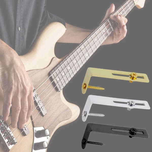 Elektrisk gitarr valskyddsfäste stöd med skruvar Tillbehör för gitarr metall 63x26,5 mm Gitarrdelar Tillbehör Silver