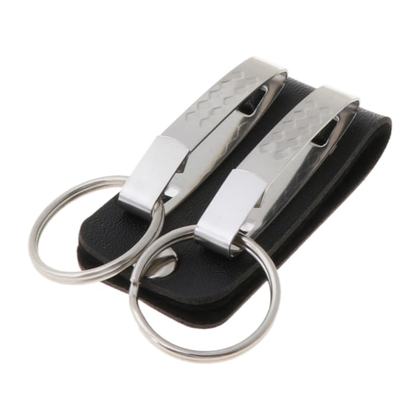 Praktisk läderbältesögla för män med 2 löstagbara clips för nyckelring Fin bil för nyckelring Bälte för nyckelring Ho