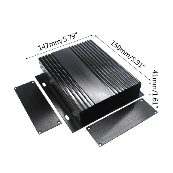 Gör-det-själv-aluminium för case Elektroniskt projekt PCB-instrumentlåda Metallkapslingslåda Elpanellådor 150x147x41mm