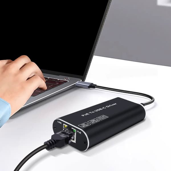 PoE till USB C Adapter För USB C Enhet Säkerställer Pålitlig Ström- och Dataanslutning