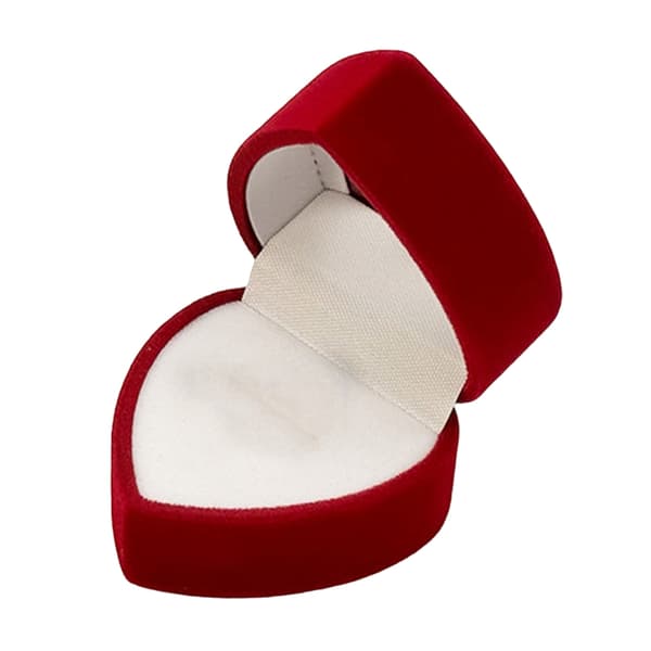 Stilig Flocking Hjerteformet Smykker Ringer Etui Bryllupsgaver Presentasjon