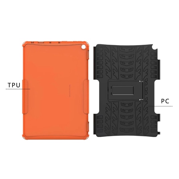 10,1" för Case for Fire HD- 10/10 Plus 2021 Heavy Duty Rugged helkroppshybrid Stötsäker droppe för cover för Orange HD10