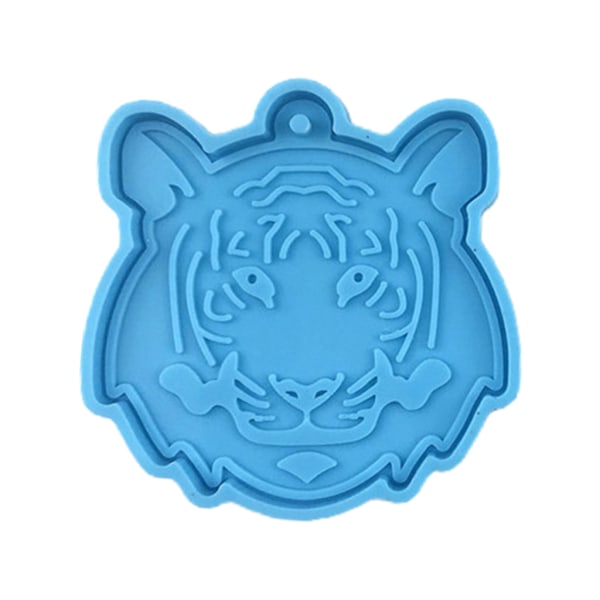 Glänsande glänsande Tiger för huvud Anpassad nyckelring Form Lerhartsform Mould Berlocker Göra molds