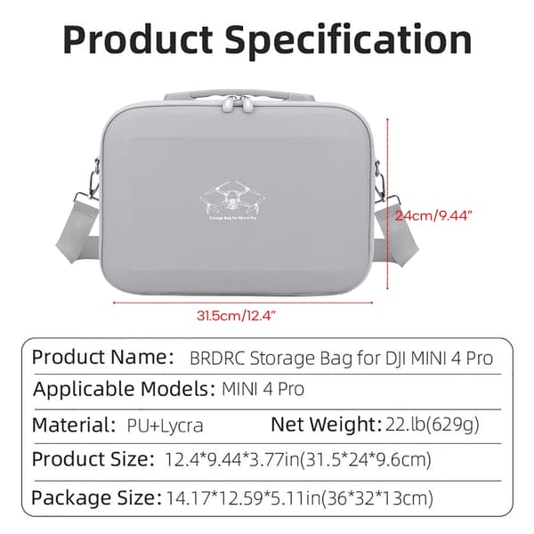 Case för Mini 4 Pro Drones Förvaringsväska Hard Shell Case Skyddslåda Ersättningsdrönare Tillbehör