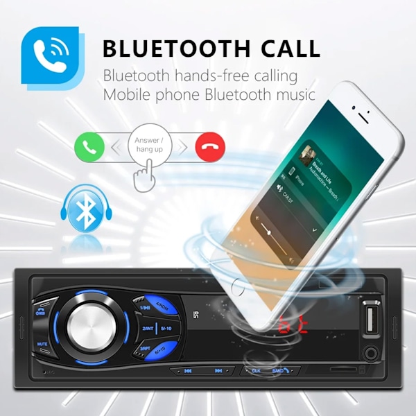 Auton Radio MP3 Multimediasoitin Kirkas Ääni AUX FM Stereosoitin Viihde