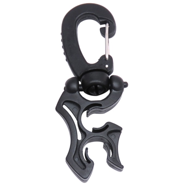 Slanghållare Dykslanghållare Klämma Dubbel BCD Dykslanghållare Plastklämma Snap Hook Spänne för Snorkling Dykning Black 10x6mm