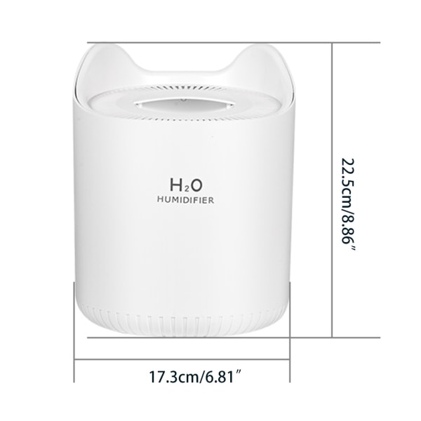 Bärbar 3000 ml för Nano Electric Luftfuktare Luftspridare USB Cool Mist Sprayer med tvåhålsspray för Head for Hom